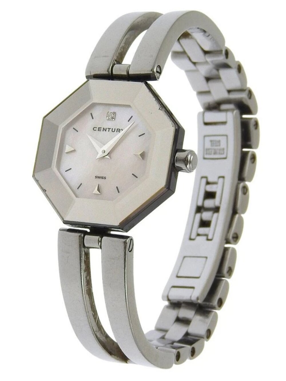 CENTURY Time gem Watches 1P diamond White shellDial Stainless Steel Quartz...